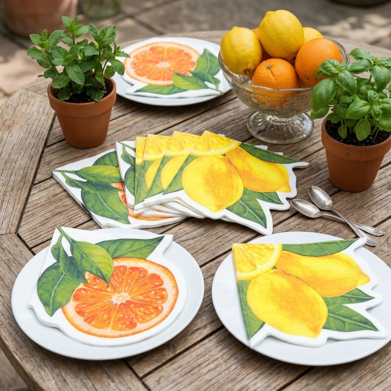 Set de Servilletas Lima y Naranja Troquel Excellent Houseware 