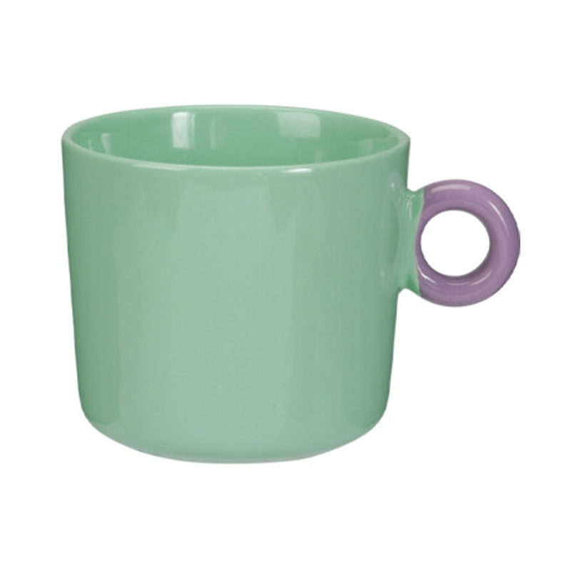 Taza Bicolor Morado y Verde 11.5X7.5cm 