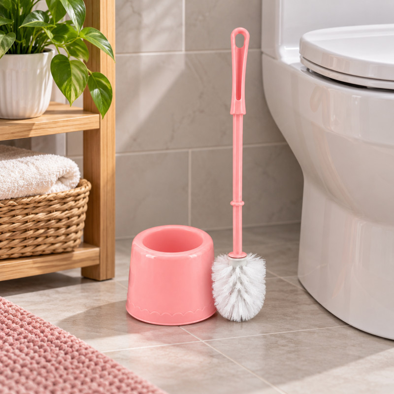 Porta Cepillo Rosa para Baño