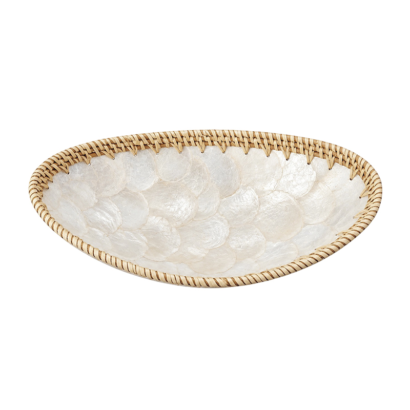 Bandeja Oval Nacar Blanco 38X21cm