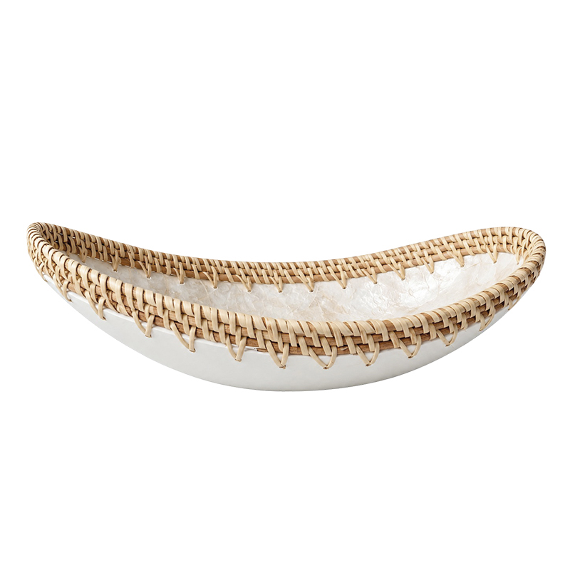 Bandeja Oval Nacar Blanco 38X21cm