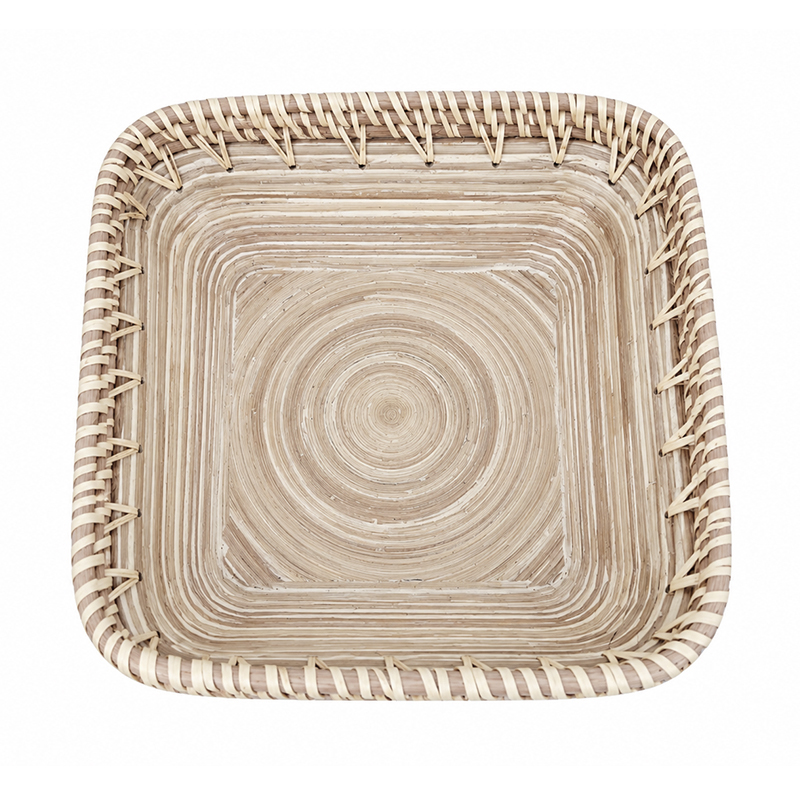 Bandeja Cuadrada Nacar Blanco y Oro 25X25cm 