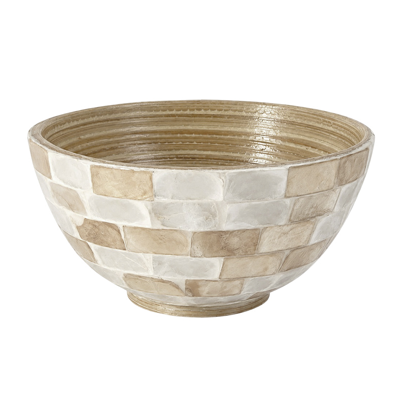 Bowl Nacar Blanco y Oro 12cm