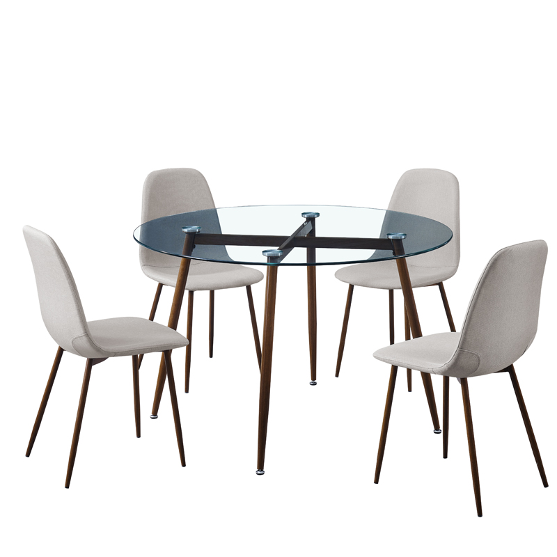 Comedor Baire con 4 Sillas Beige 5 Piezas