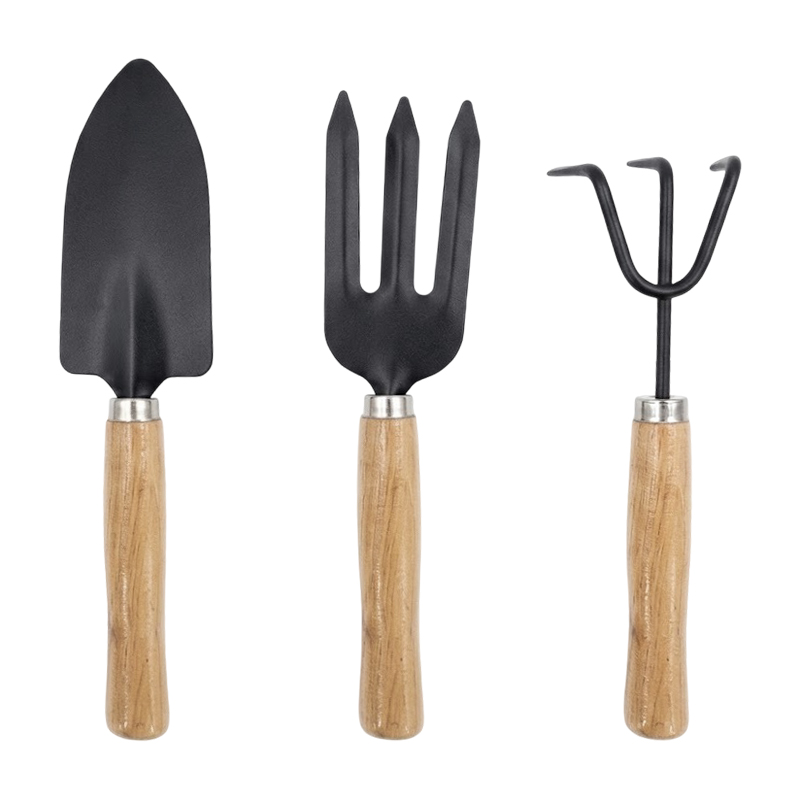 Herramientas para Jardin con Mango de Madera 3 Piezas 