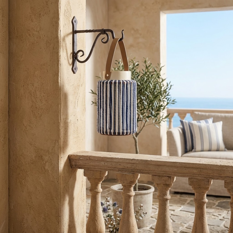 Farol String Azul Blanco 13x20cm