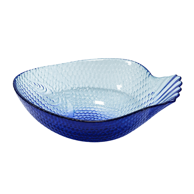 Bowl Fish Azul Vidrio 17x13x5cm 