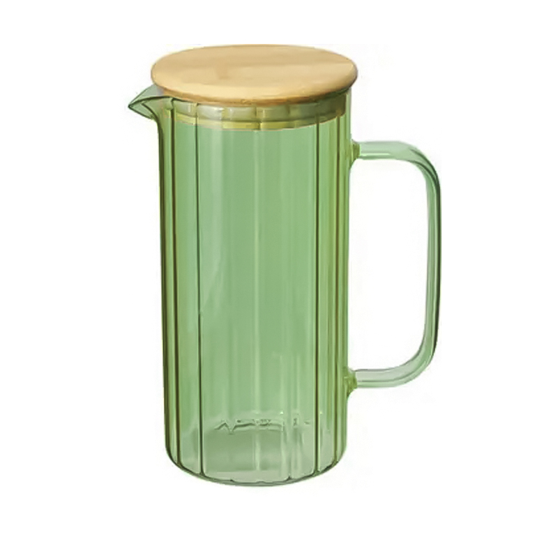 Jarra Joy Vidrio con Tapa Bambú Verde 900ml