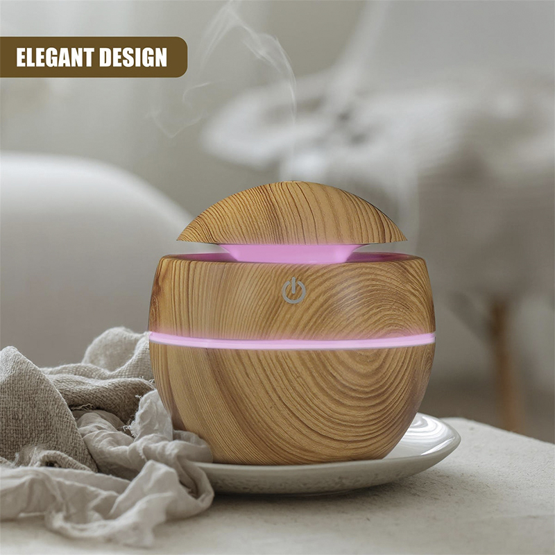 Humidificador LED USB 130ml Madera