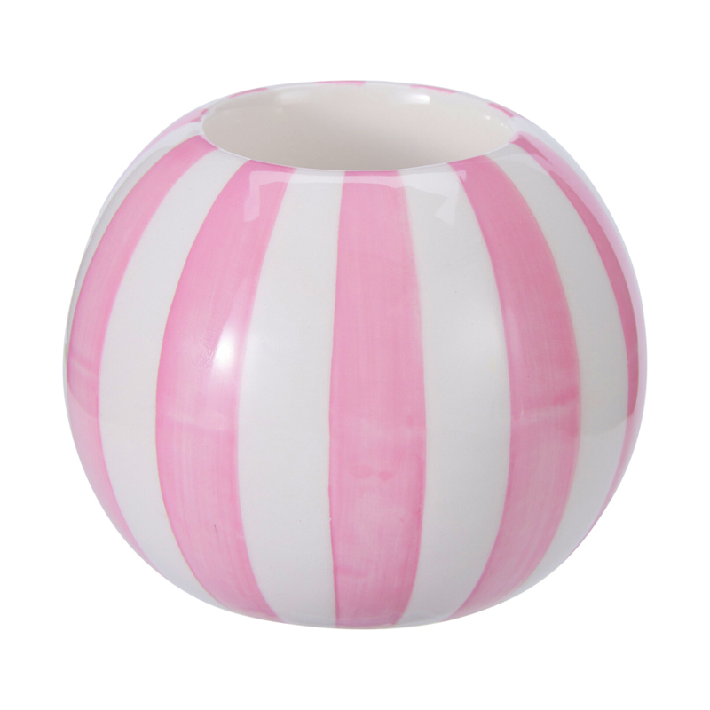 Porta Vela Esfera Rosa 9x7.5cm                                                                                                                                                                                                                                                                                                                                                                                  
