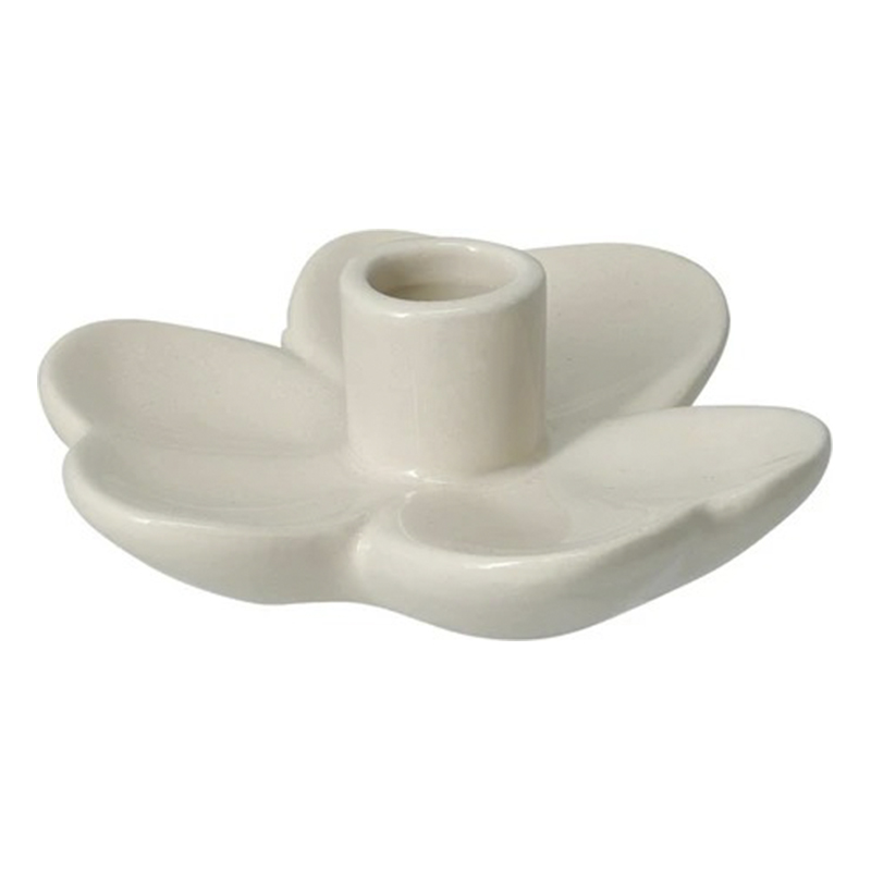 Portavelas Flor Blanco 9X4cm