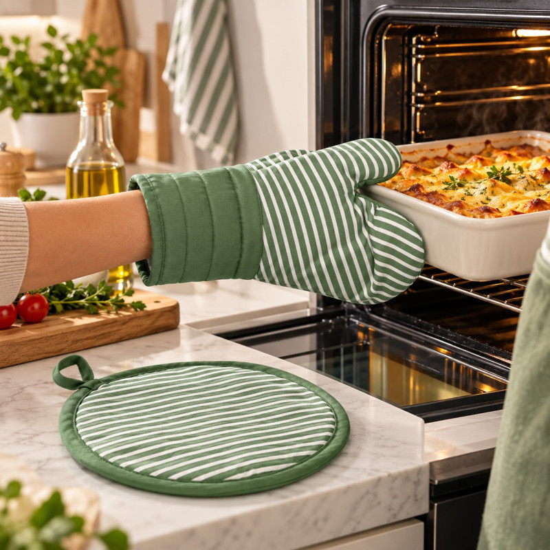 Guante para Cocina con Aislante Verde Excellent Houseware 
