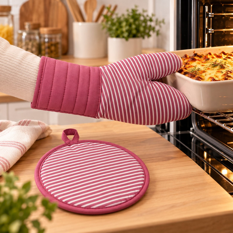 Guante para Cocina con Aislante Rosa Excellent Houseware 
