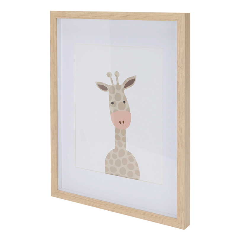 Cuadro de Jirafa con Marco de Madera 30X38cm 