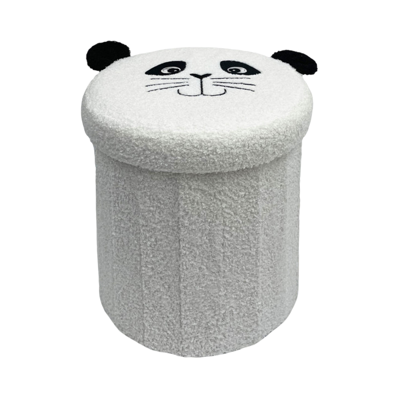 Cesto Taburete de Felpa con Diseño de Panda 30X38cm 