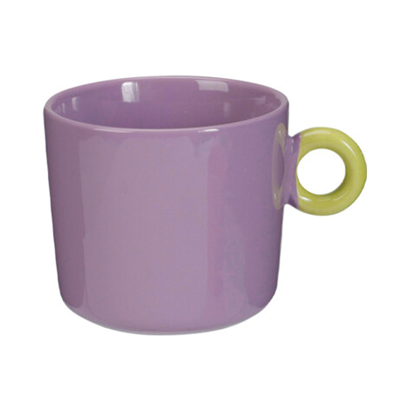 Taza Bicolor Verde y Morado 11.5X7.5cm 