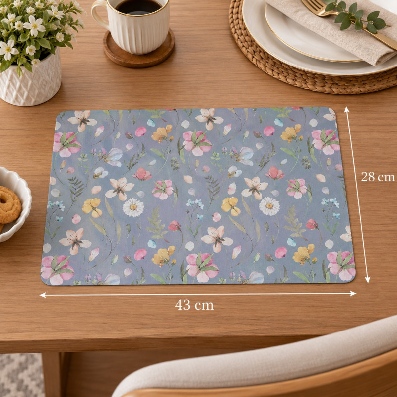 Individual Flores Gris 43x28cm