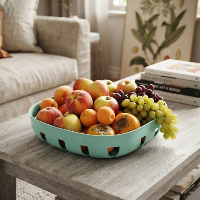 Frutero Basket Turquesa 26X26X6.5cm 