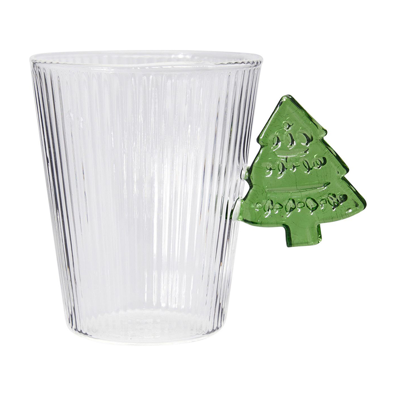 Taza de Vidrio Xmas con Diseño de Árbol 300ML 