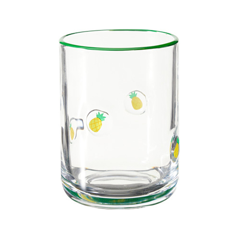 Vaso de Vidrio con Decoración de Piña 410ML
