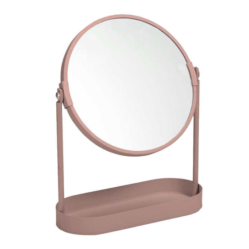Espejo de Aumento X3 de Mesa con Bandeja Rosa 