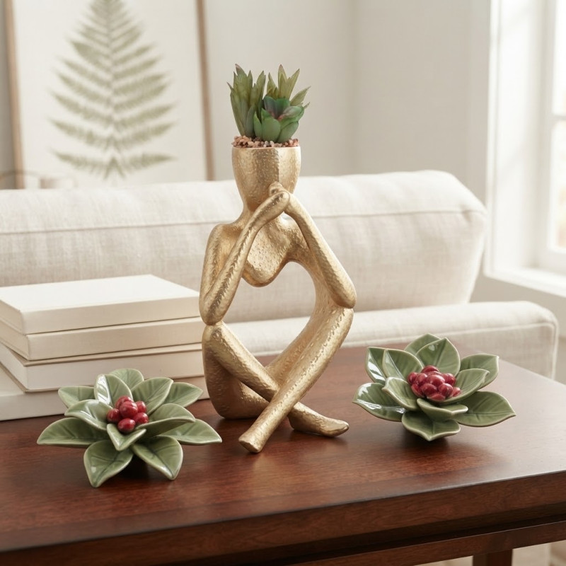 Adorno Figure No Speak con Planta Artificial 