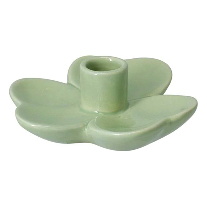 Portavela Flor Verde 9X4cm