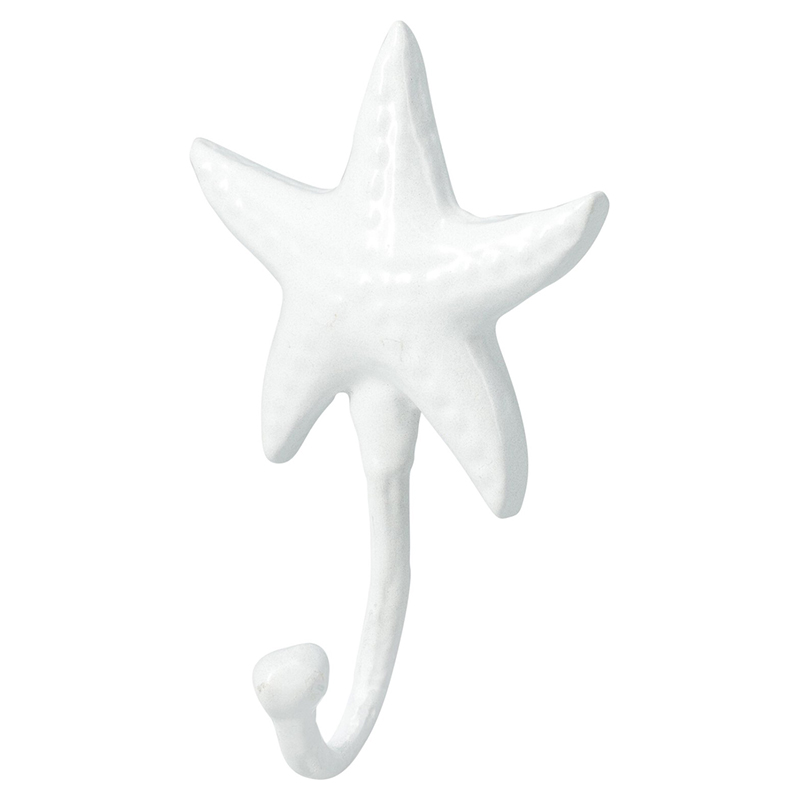 Gancho de Estrella de Mar Decorativo Blanco
