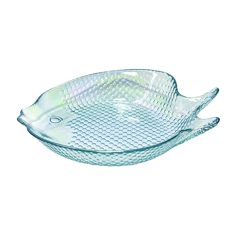 Bowl Fish Acqua Vidrio 20x17x3cm 