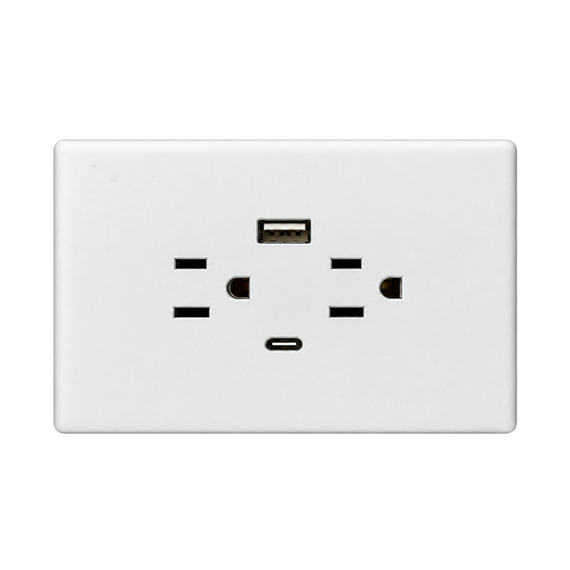 Tomacorriente Polarizado USB Doble Blanco Danubio