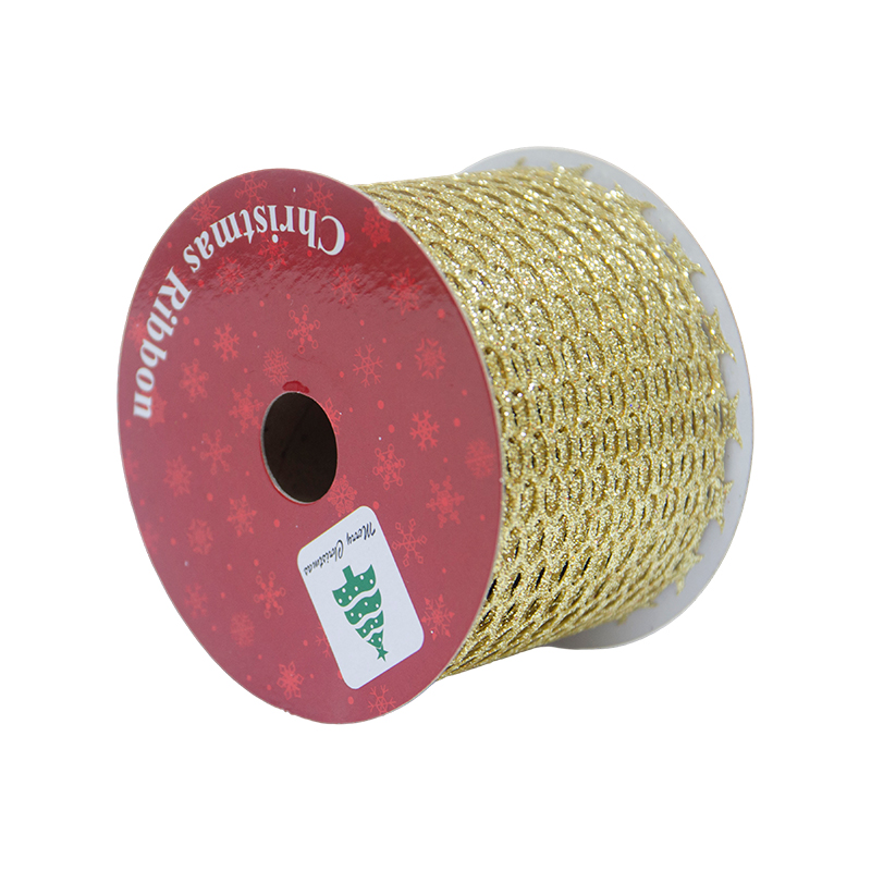 Cinta Navideña Oro Troquel Circulos 2.1/2x10YDS