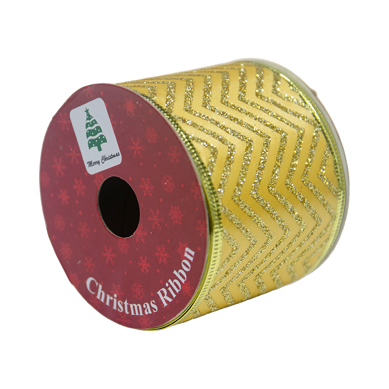 Cinta Navideña Oro Zic Zac  2.1/2x10YDS