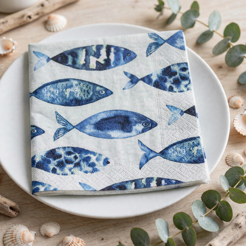 Servilleta High Tide Fish 33x33cm