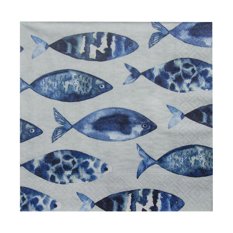 Servilleta High Tide Fish 33x33cm