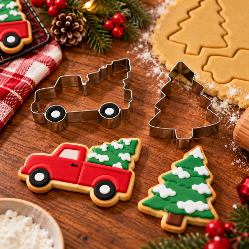 Cortador de Galletas x2 Carro Árbol 