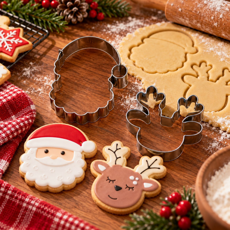 Cortador de Galletas x2 Santa Reno