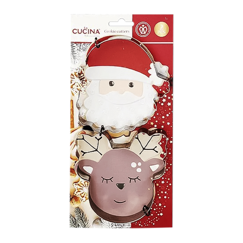Cortador de Galletas x2 Santa Reno