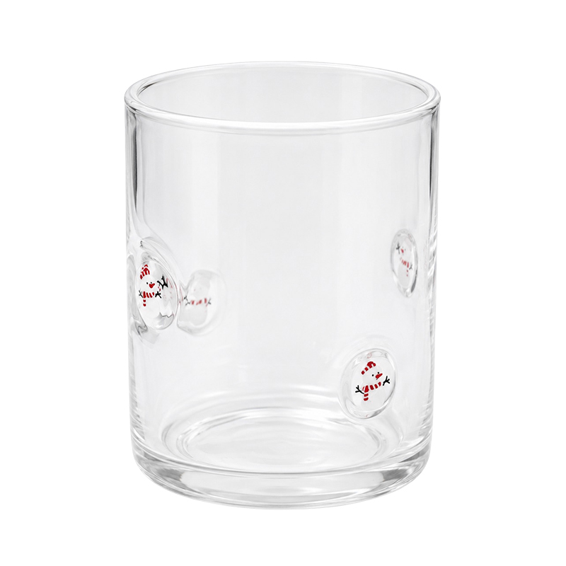 Vaso de Vidrio Decor Navideño Snowman Blanco 410ml 