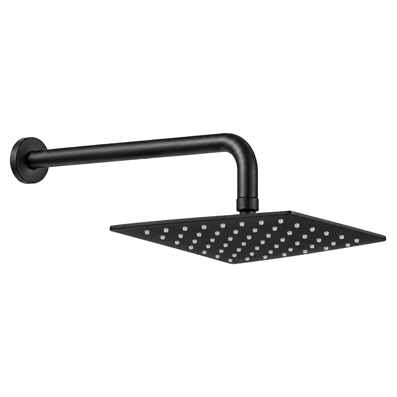 Cabeza de Ducha Cuadrada 15cm con Brazo 30cm Negro