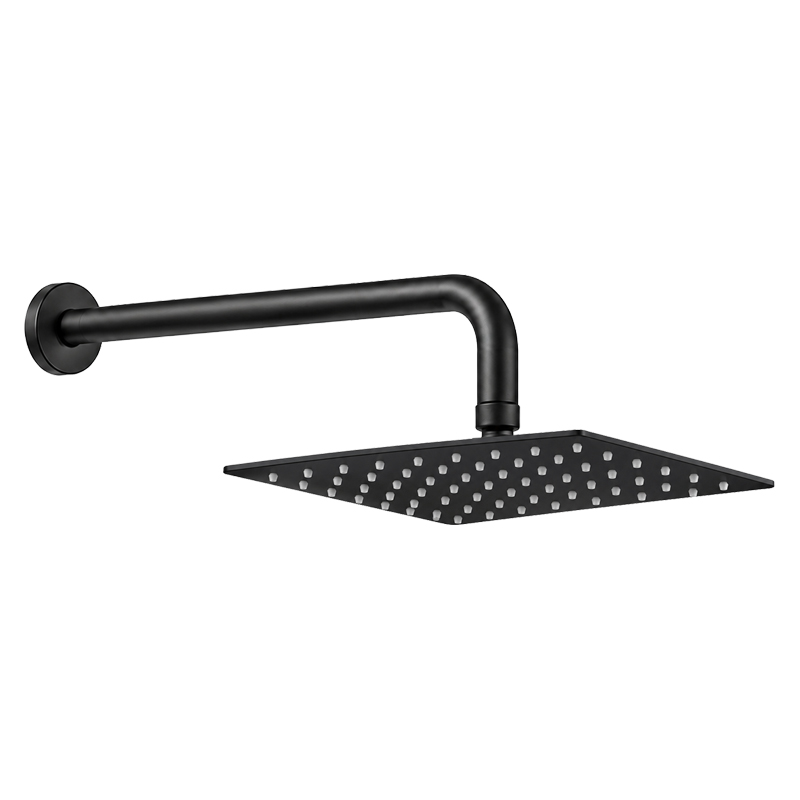 Cabeza de Ducha Cuadrada  20cm con Brazo 40cm Negro