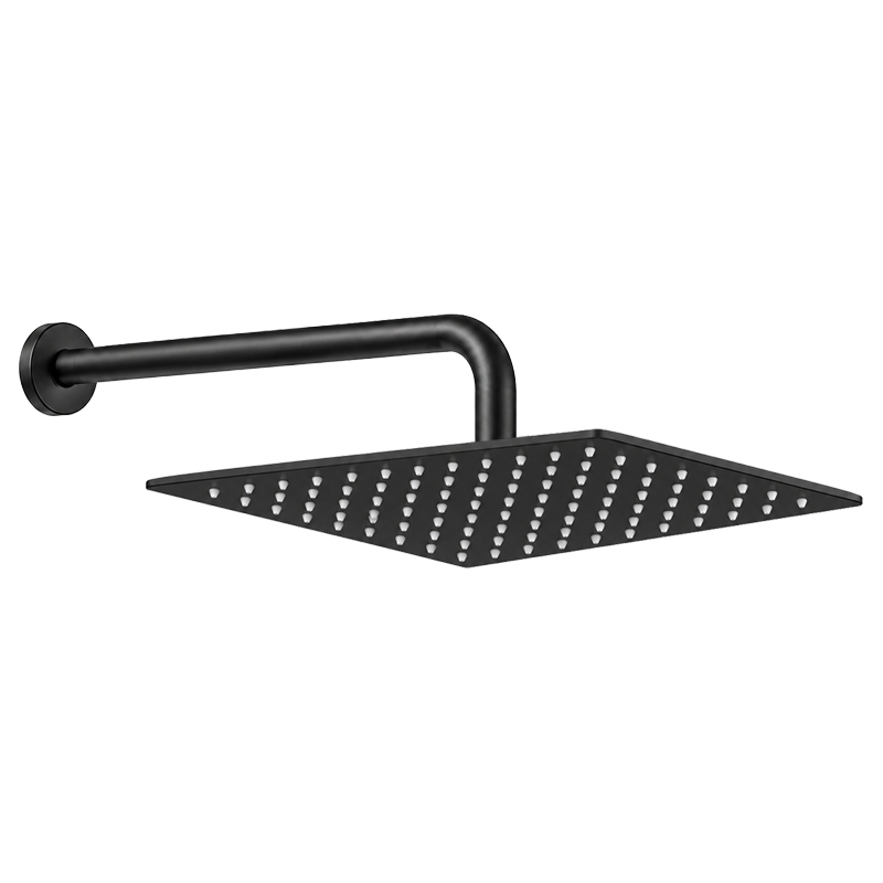 Cabeza de Ducha Cuadrada  30cm con Brazo 40cm Negro