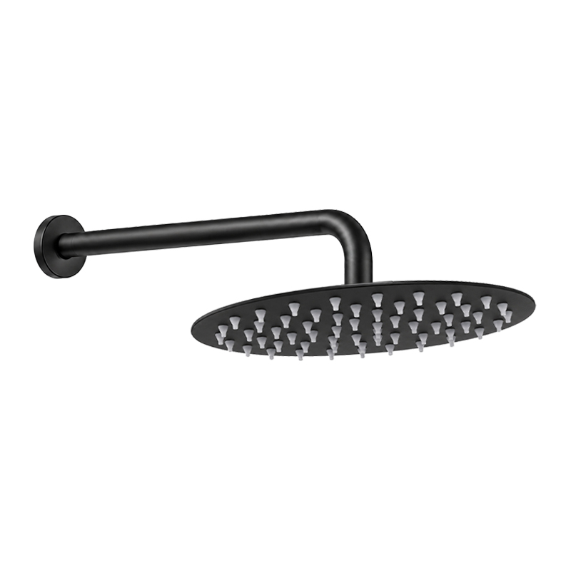 Cabeza de Ducha Redonda 15cm con Brazo 30cm Negro
