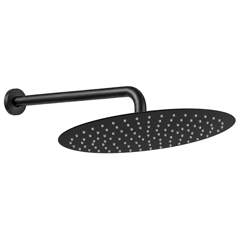 Cabeza de Ducha Redonda 30cm con Brazo 40cm Negro