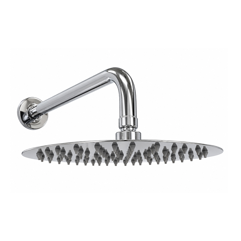 Cabeza de Ducha Redonda  Cromo 25cm con Brazo 50cm