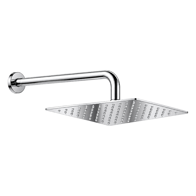 Cabeza de Ducha Cromo Cuadrada 25cm con Brazo 50cm 