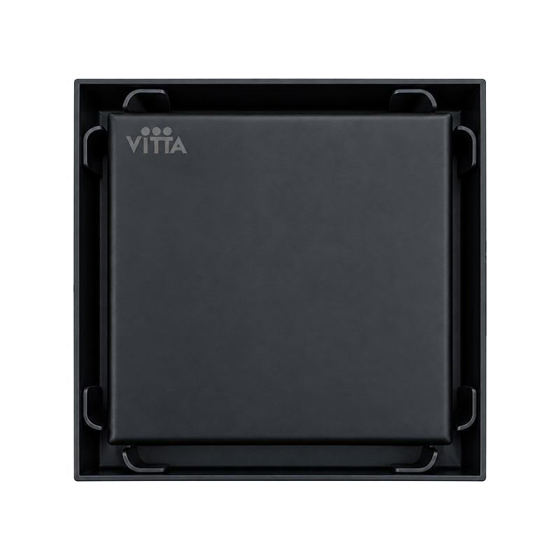Rejilla Cuadrada Empotrable 10cm Negro Mate Vitta