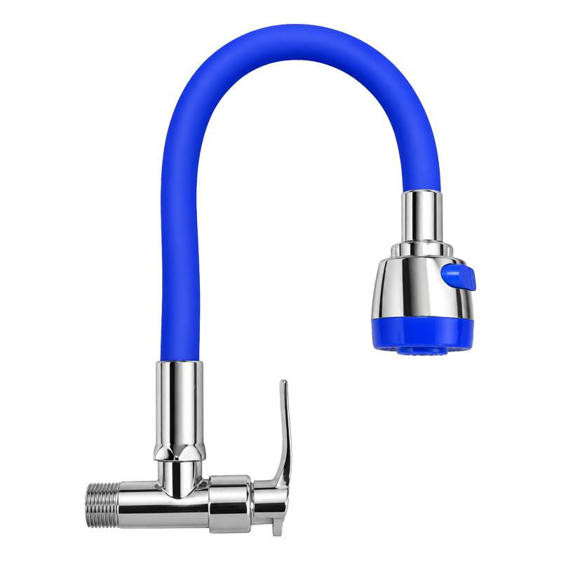 Grifería de Pared Pico Flexible con Duchador Azul Vitta