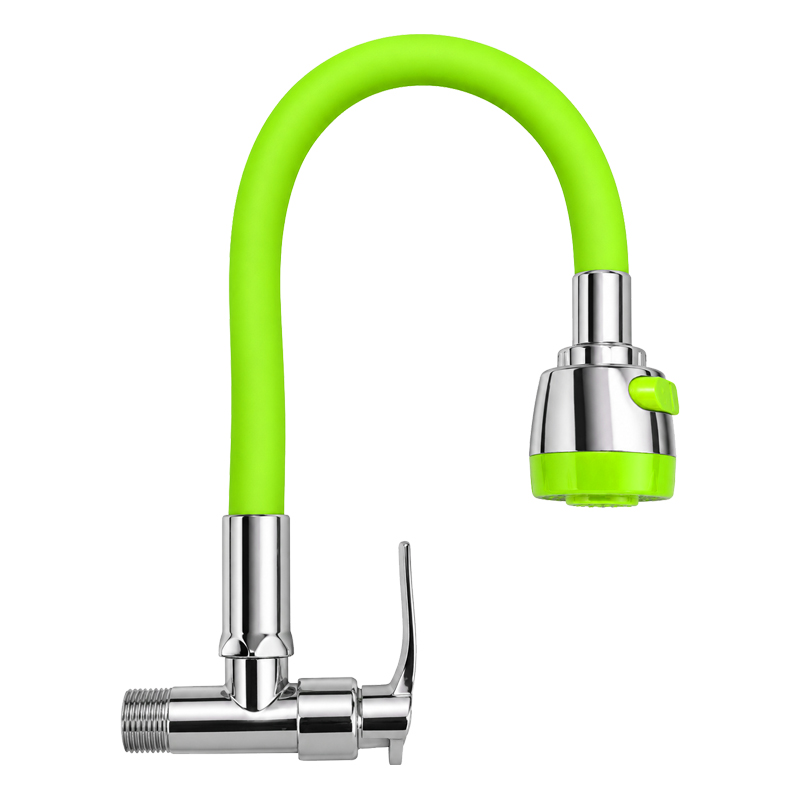 Grifería de Pared Pico Flexible con Duchador Verde Vitta