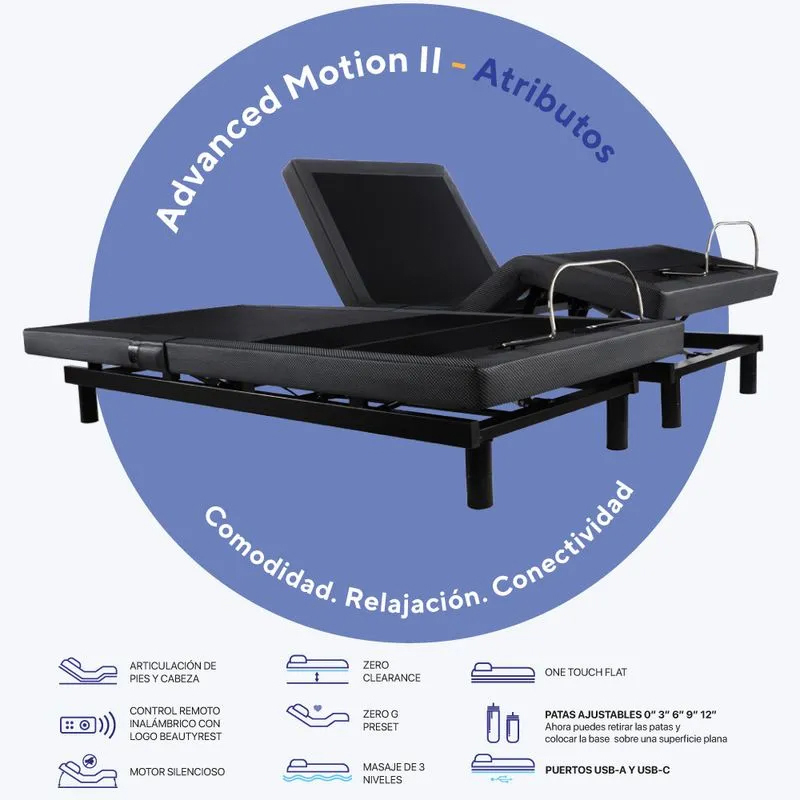 Combo Cama Ajustable BeautyRest  Advanced Motion KING + Colchón Gratis Eco Green