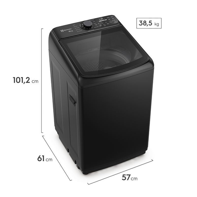 Lavadora Carga Superior 13kg Jet&Clean Negra Electrolux 